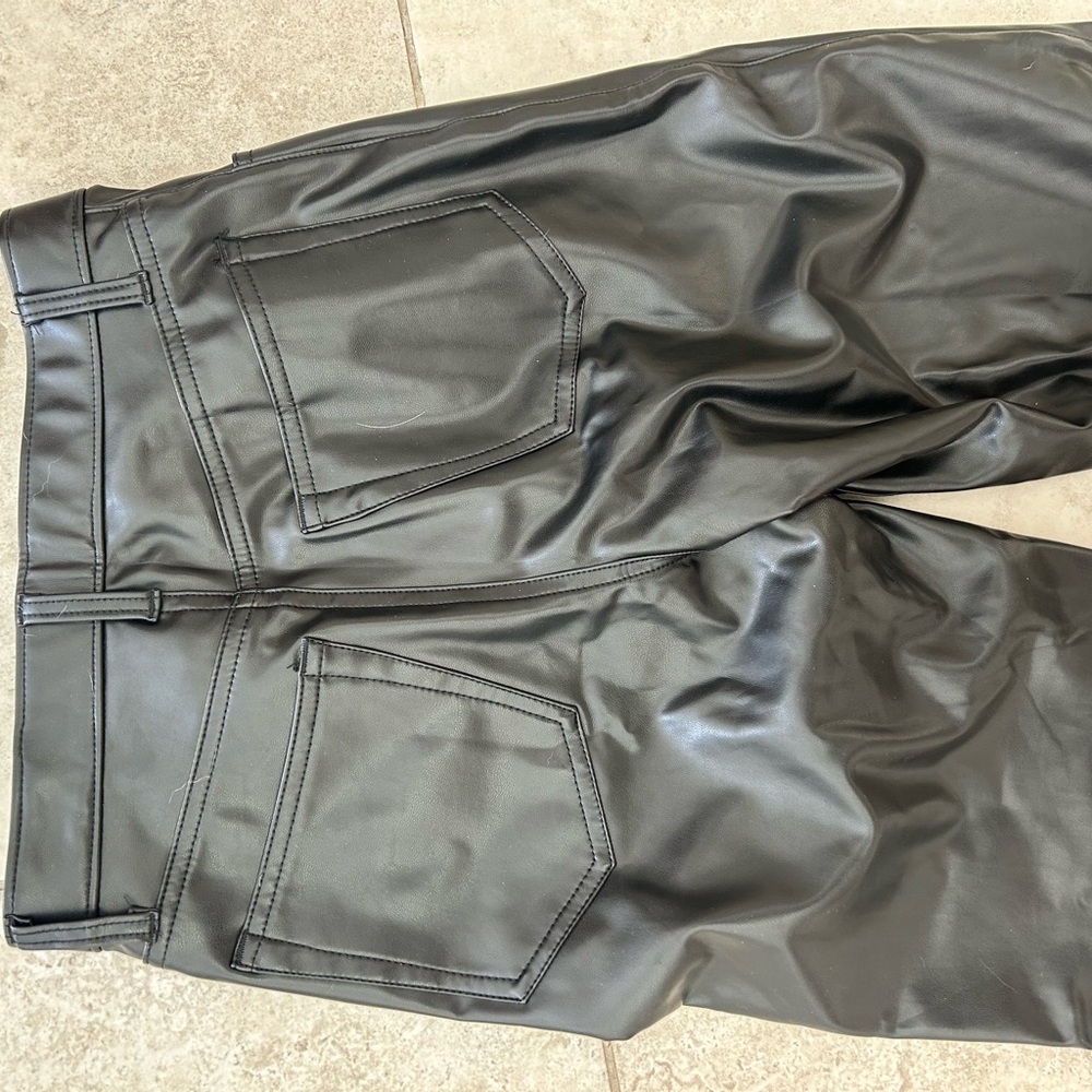 Abercrombie & Fitch Black Leather Pants Straight Leg